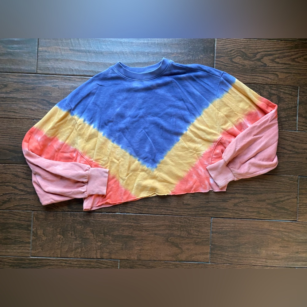 PINK Victoria's Secret Tie-Dye Sweatshirt - Blue, Yellow, Pink
